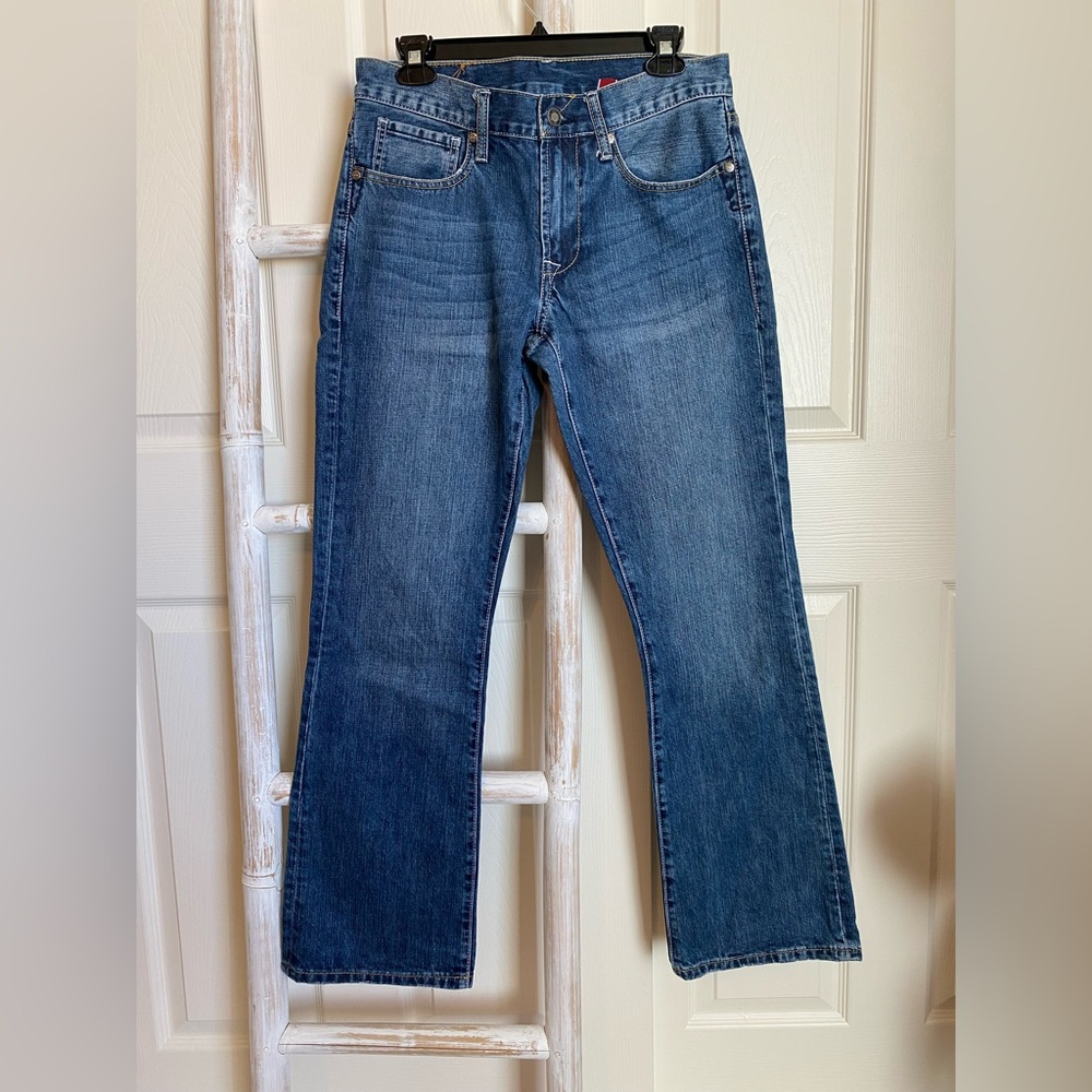 Stetson Rocker fit bootcut jeans in blue/indigo wash size 31”x32”